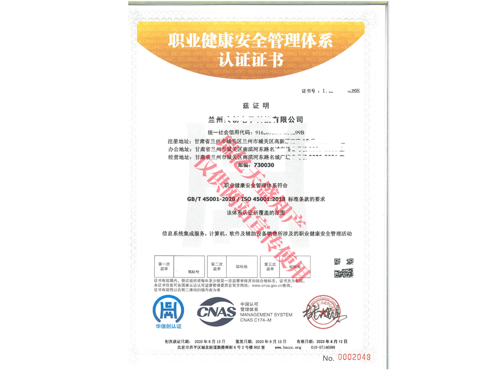 职业健康管理新城镇体系认证